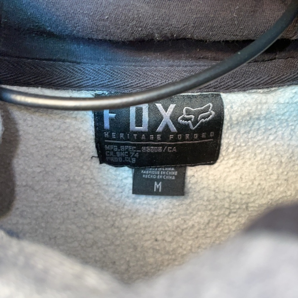 Fox racing hoodie gray and back sweatshirt size medium heritage forge dirt bike - Picture 4 of 6